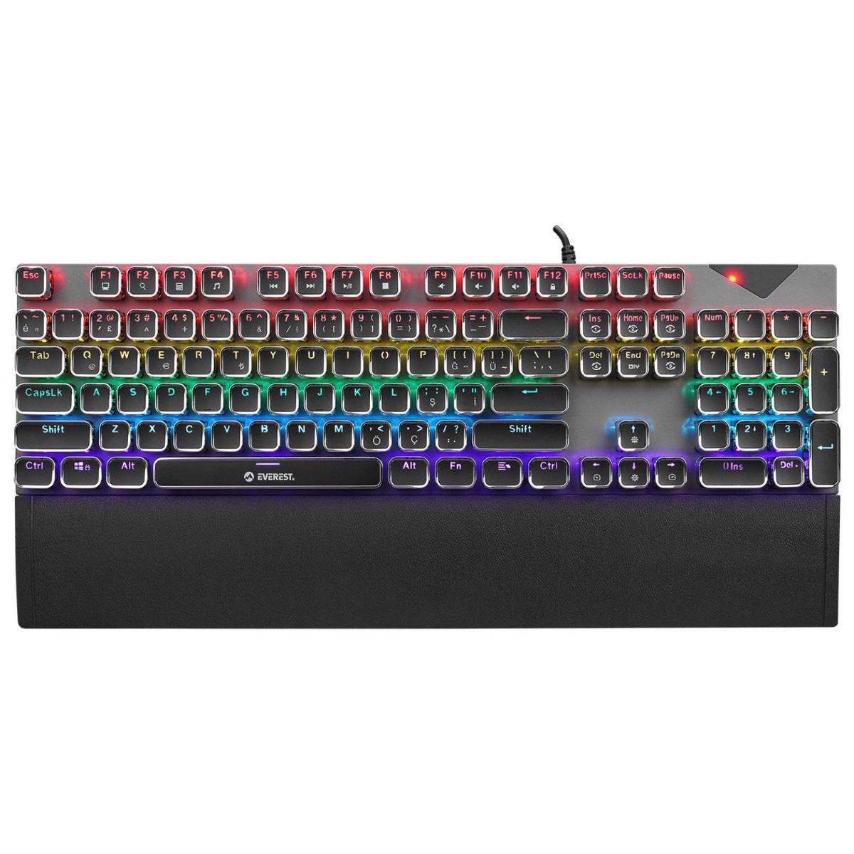 Everest KB-MK9 Türkçe RGB 104 Tuşlu Blue Switch Kablolu Siyah Mekanik Gaming Klavye