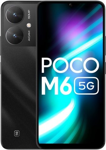 Poco M6 5G 128 GB Hafıza 4 GB Ram 6.74 inç 64 MP Çift Hatlı IPS LCD Ekran Android Akıllı Cep Telefonu Siyah