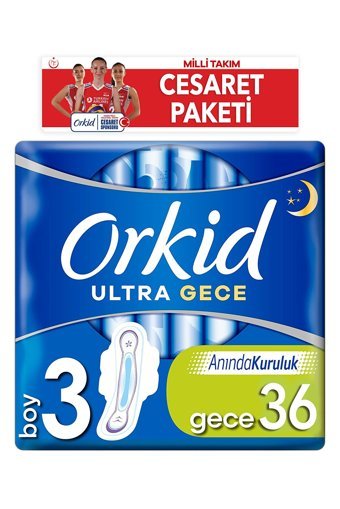 Orkid Ultra Extra Cesaret Paketi Gece 36'lı Hijyenik Ped 1 Adet