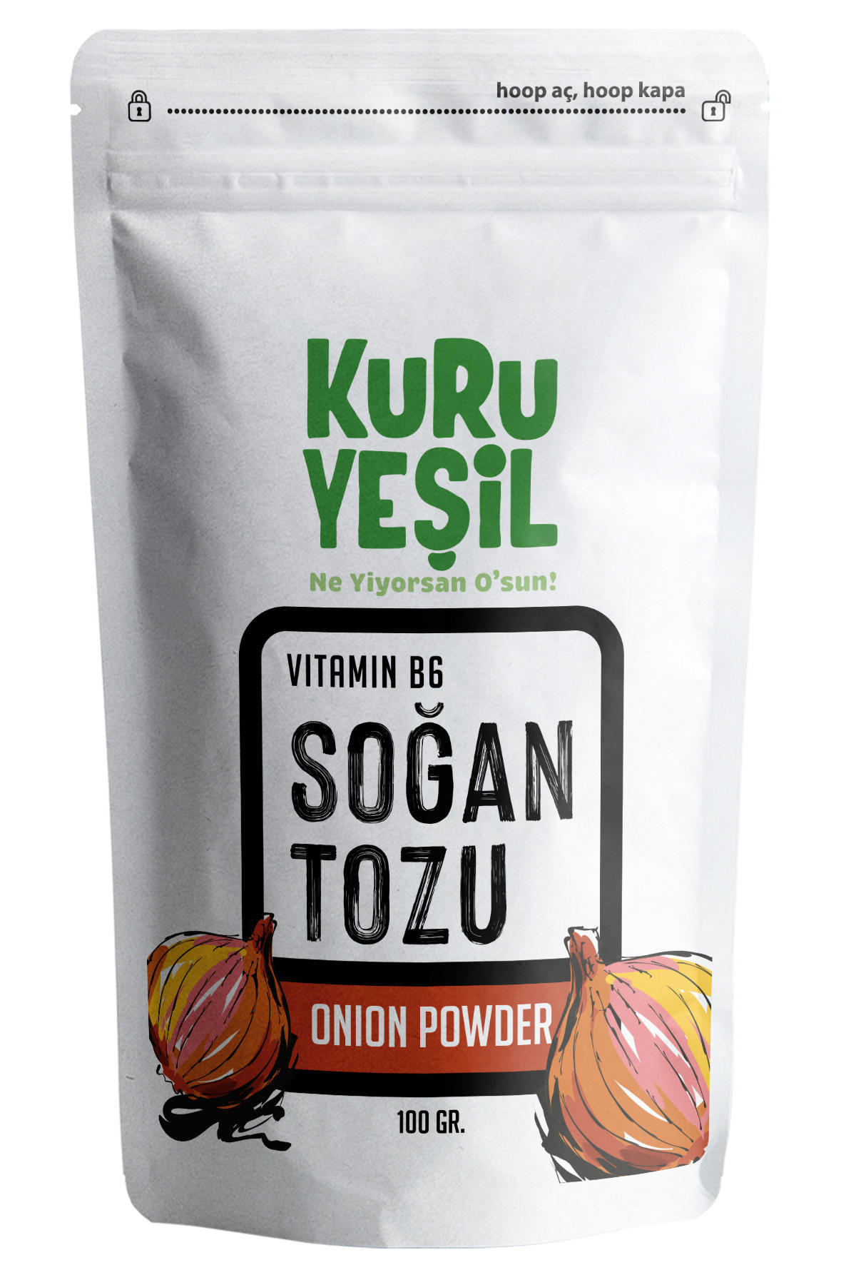 Kuru Yeşil Vegan Soğan Toz 100 gr