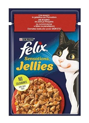 Felix Sensations Jellies Sığır Etli Yetişkin Yaş Kedi Maması 85 gr