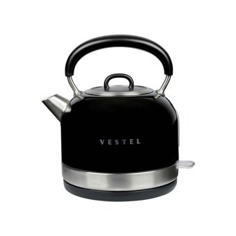 Vestel Retro Paslanmaz Çelik 1.7 lt 2200 W Işıklı Retro Siyah Kettle