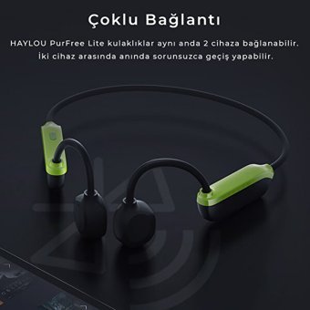 Haylou Purfree Lite Bc04 Boyun Askılı Kablosuz Bluetooth Kulaklık Siyah-Yeşil