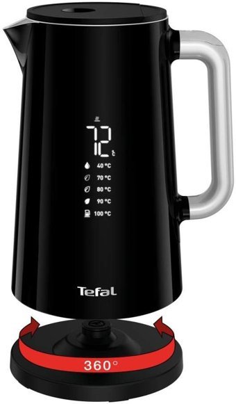 Tefal Display Smart & Light Digital Çelik 1.7 lt 2000 W Işıklı Klasik Siyah Kettle