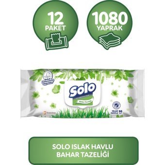 Solo Tüm Yüzeyler 90 Yaprak 24'lü Paket Islak Havlu