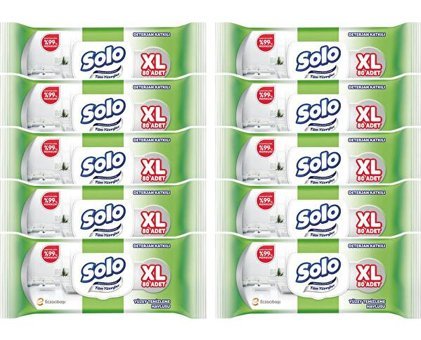 Solo Tüm Yüzeyler XL 80 Yaprak 10'lu Paket Islak Havlu