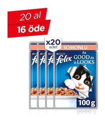 Felix Somonlu Yetişkin Yaş Kedi Maması 20x100 gr