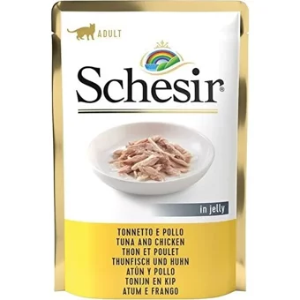 Schesir Tavuk-Ton Balıklı Yetişkin Yaş Kedi Maması 85 gr