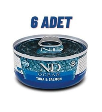 N&d Ocean Somonlu - Ton Balıklı Yetişkin Yaş Kedi Maması 6x70 gr