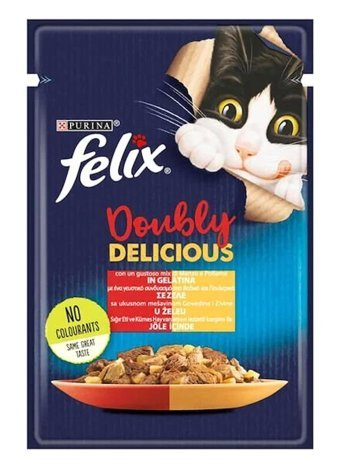 Felix Kümes Hayvanı-Sığır Eti Yetişkin Yaş Kedi Maması 85 gr