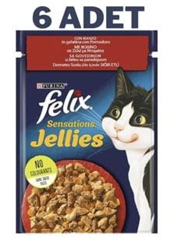 Felix Domates-Sığır Eti Yetişkin Yaş Kedi Maması 6x85 gr