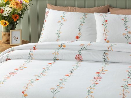 English Home Romantic Line Baskılı Soft Cotton Tek Kişilik Nevresim Takımı Açık Pembe