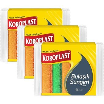 Koroplast Düz Bulaşık Süngeri 3x5'li