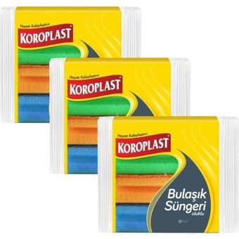 Koroplast Oluklu Bulaşık Süngeri 3x8'li