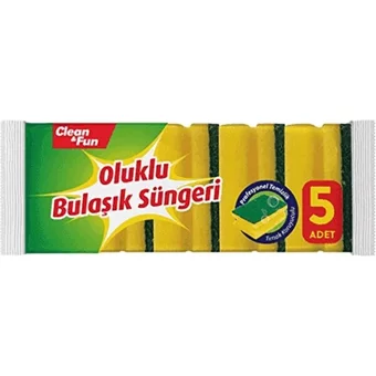 Clean&Fun Oluklu Bulaşık Süngeri 2x5'li