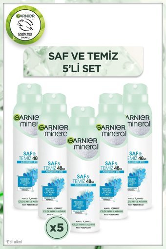 Garnier Saf & Temiz Sprey Kadın Deodorant 5x150 ml