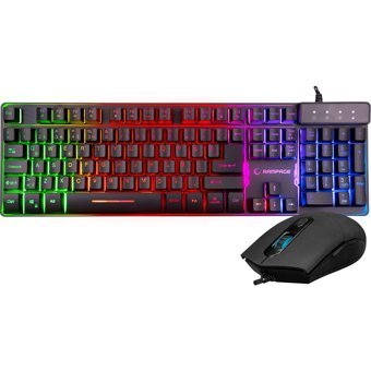 Rampage Cypher KM-RX9 Işıklı Ergonomik Siyah Kablolu Klavye Mouse Seti