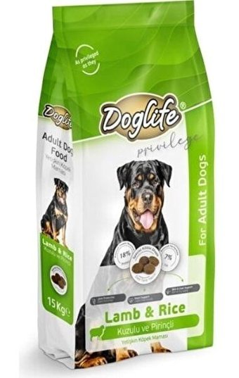 Doglife Kuzu Etli Pirinçli Büyük Irk Yetişkin Kuru Köpek Maması 15 kg