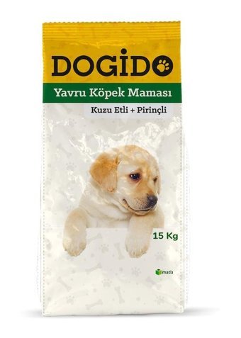 Dogido Kuzu Etli Pirinçli Yavru Kuru Köpek Maması 15 kg