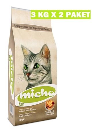 Micho Tavuklu Yetişkin Kuru Kedi Maması 2x3 kg