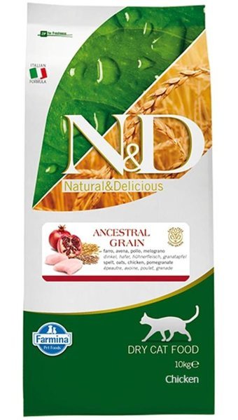 N&D Natural & Delicious Tavuklu Nar Yetişkin Kuru Kedi Maması 10 kg