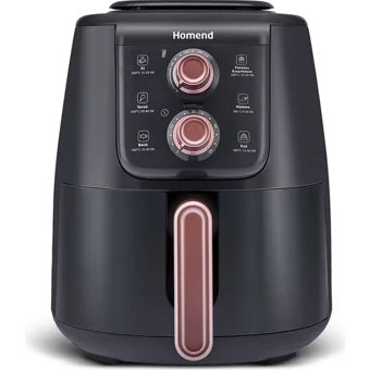 Homend 2508H Airfryer 4 lt Tek Hazneli Yağsız Sıcak Hava Fritözü Kırmızı