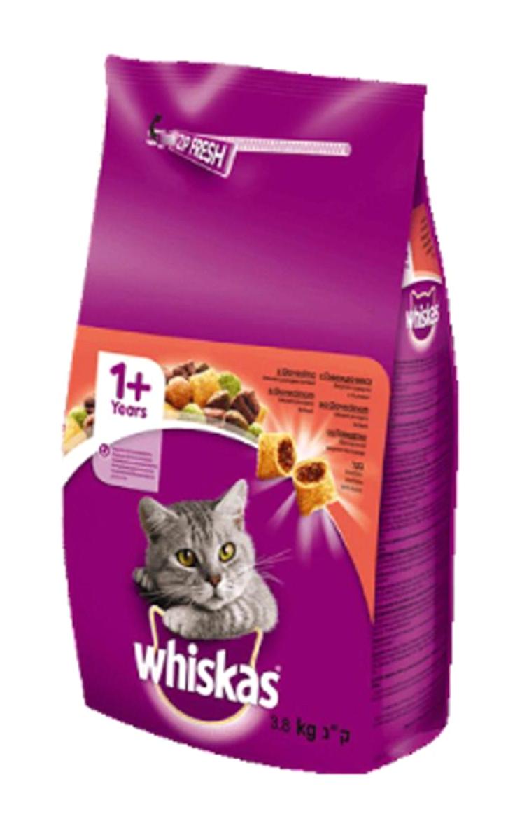 Whiskas 1+ Years Sebzeli Sığır Etli Yetişkin Kuru Kedi Maması 3.8 kg