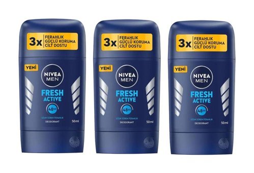 Nivea Fresh Active Stick Erkek Deodorant 3x50 ml