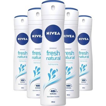 Nivea Fresh Natural Sprey Kadın Deodorant 5x150 ml