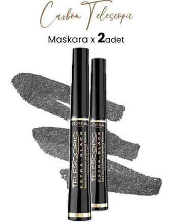 L'oréal Paris Telescopic Hacim Veren Carbon Black Maskara 2 Adet