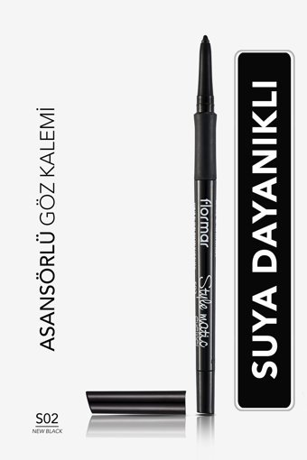 Flormar Style Matic 02 Suya Dayanıklı Mat Siyah Kalıcı Kalın Uçlu Kalem Eyeliner