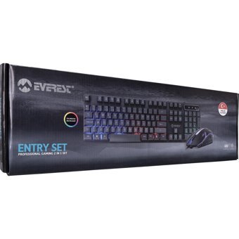 Everest KM-191 Işıklı Siyah Kablolu Klavye Mouse Seti