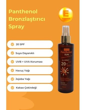 Panthenol Havuç Yağı-Jojoba Yağı 20 Faktör Vücut İçin Bronzlaştırıcı Yağ 10 ml