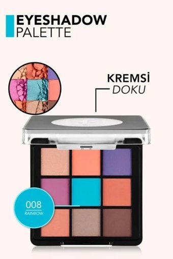 Flormar No:008 Toz Mat Far Paleti Rainbow