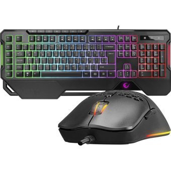 Rampage KM-R96 Işıklı Ergonomik Siyah Kablolu Klavye Mouse Seti