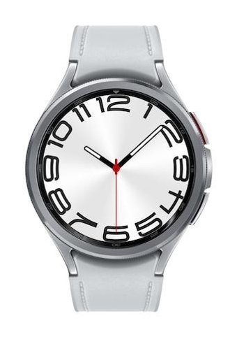 Samsung Galaxy Watch 6 Classic 46.5 mm Silikon Kordon Yuvarlak Tansiyon Ölçen Unisex Akıllı Saat Gümüş