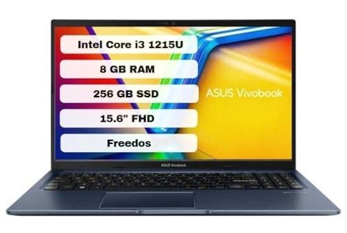 Asus VivoBook 15 X1502ZA-EJ1645 Iris Xe Graphics Intel Core i3 1215U 8 GB Ram 256 GB SSD 15.6 inç Full HD FreeDos Laptop