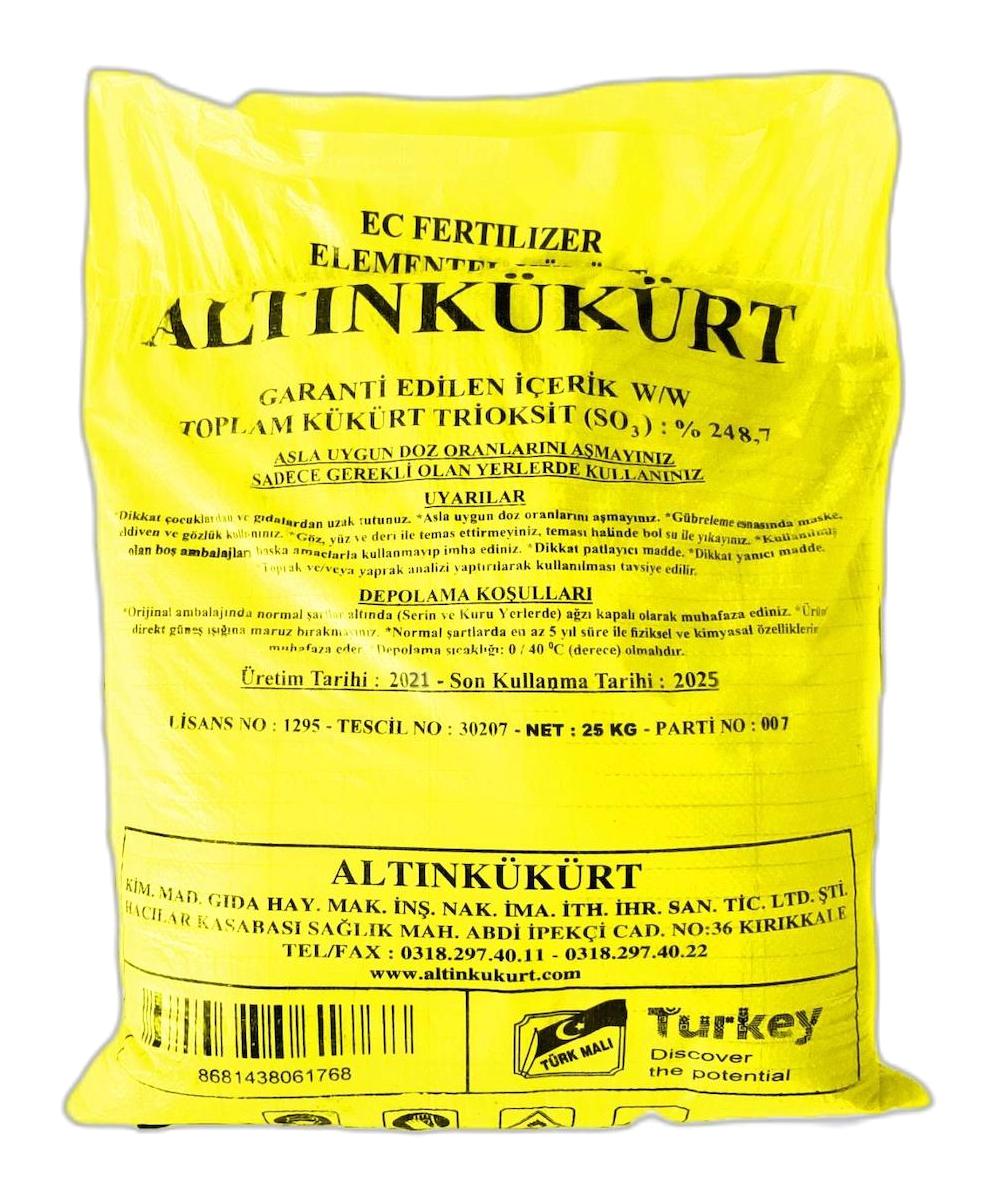 Altın Kükürt Kükürt Toz Gübre 25 kg