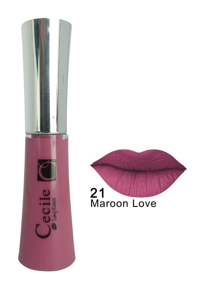 Cecile 21 Maroon Love Kalıcı Mat Likit Fırçalı Ruj