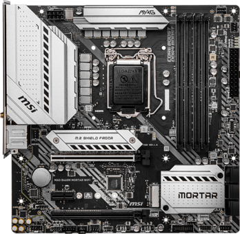 MSI B460M MORTAR B460 LGA 1200 Soket DDR4 2933 Mhz PCIe 4.0 Wi-Fi Micro ATX Masaüstü Bilgisayar Intel Uyumlu Anakart
