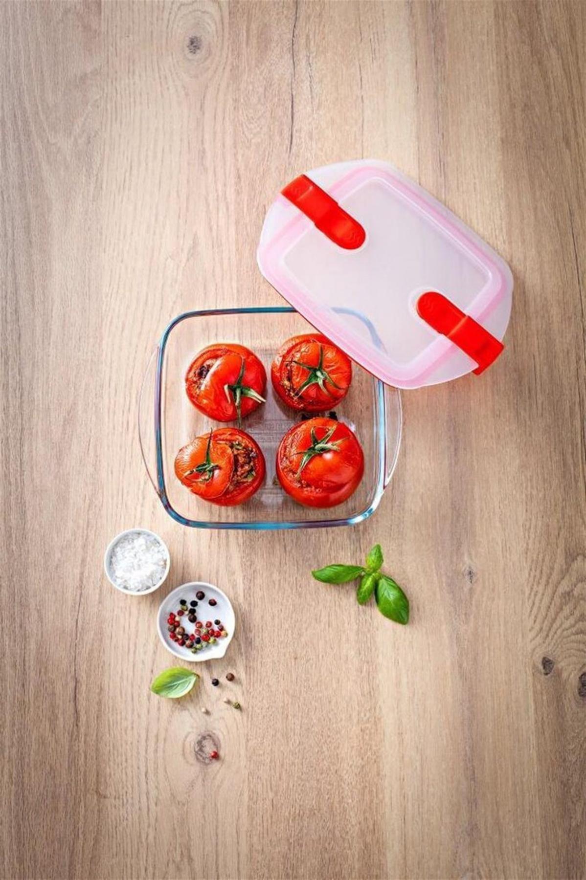 Pyrex 2 Parça Kare Cam Saklama Kabı 2.5 lt