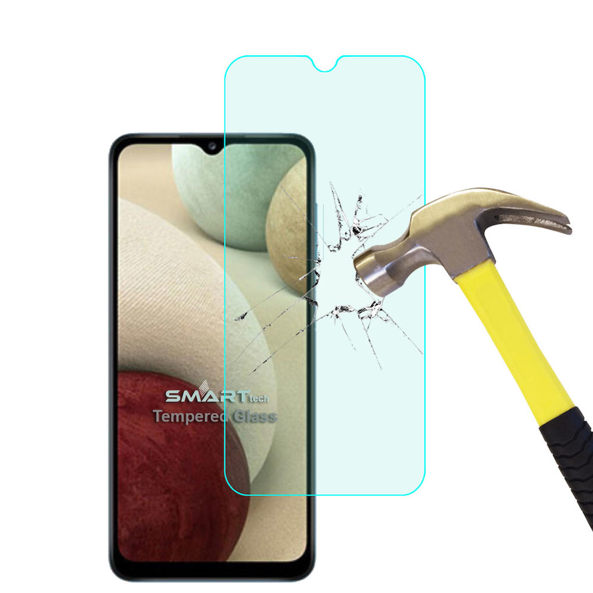 Smart Tech Samsung Galaxy A12 Kırılmaz Temperli Cam Parlak Ekran Koruyucu