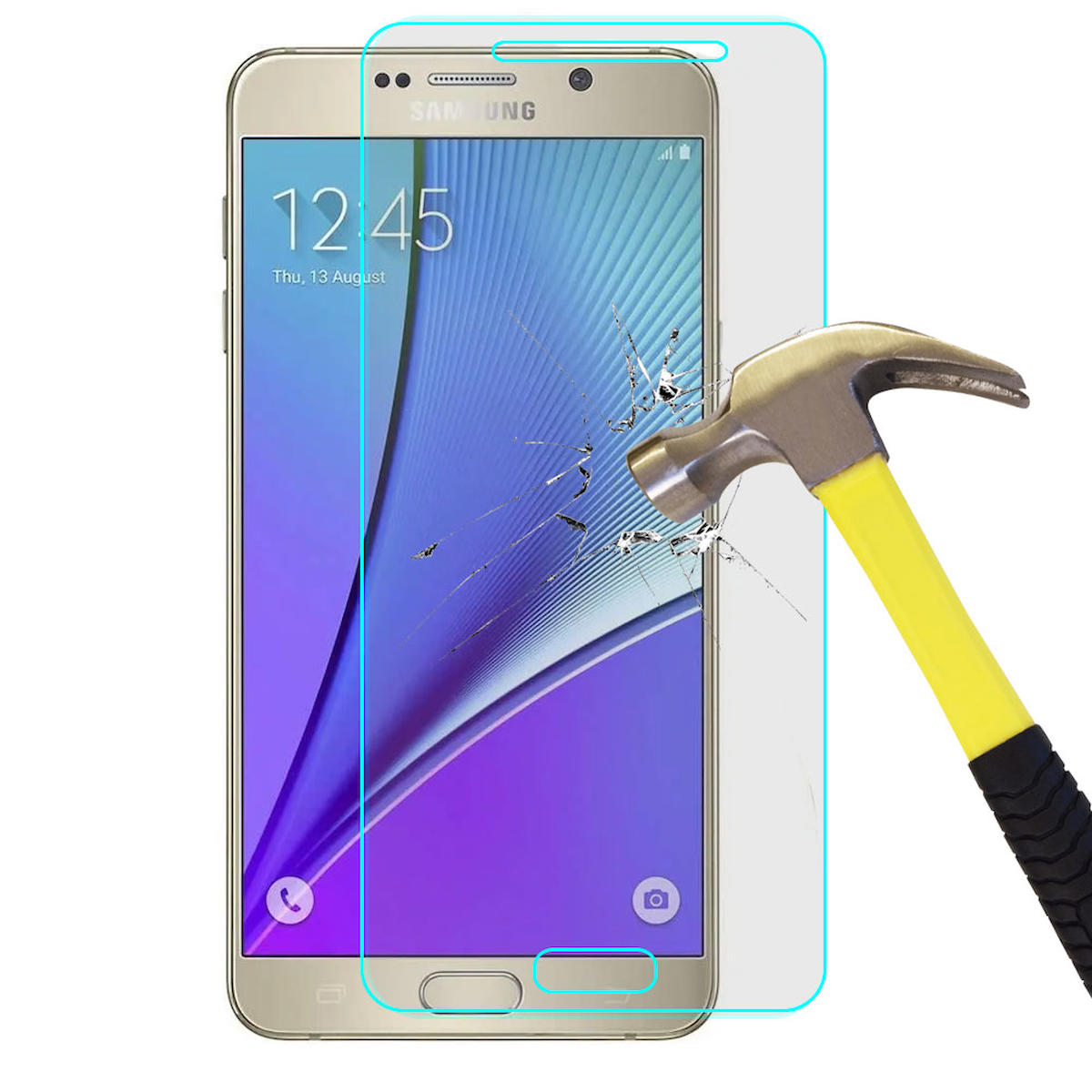 Smart Tech Samsung Galaxy Note 5 Kırılmaz Temperli Cam Parlak Ekran Koruyucu