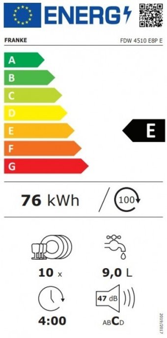 Franke FDW 4510 E8P 8 Programlı E Enerji Sınıfı 10 Kişilik Wifili Çekmeceli Beyaz Ankastre Bulaşık Makinesi