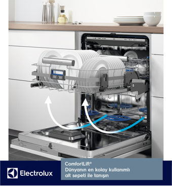 Electrolux ESC87300SX ComfortLift 8 Programlı D Enerji Sınıfı 14 Kişilik Akıllı Wifili Çekmeceli İnox Solo Bulaşık Makinesi