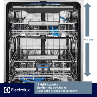 Electrolux ESC87300SX ComfortLift 8 Programlı D Enerji Sınıfı 14 Kişilik Akıllı Wifili Çekmeceli İnox Solo Bulaşık Makinesi
