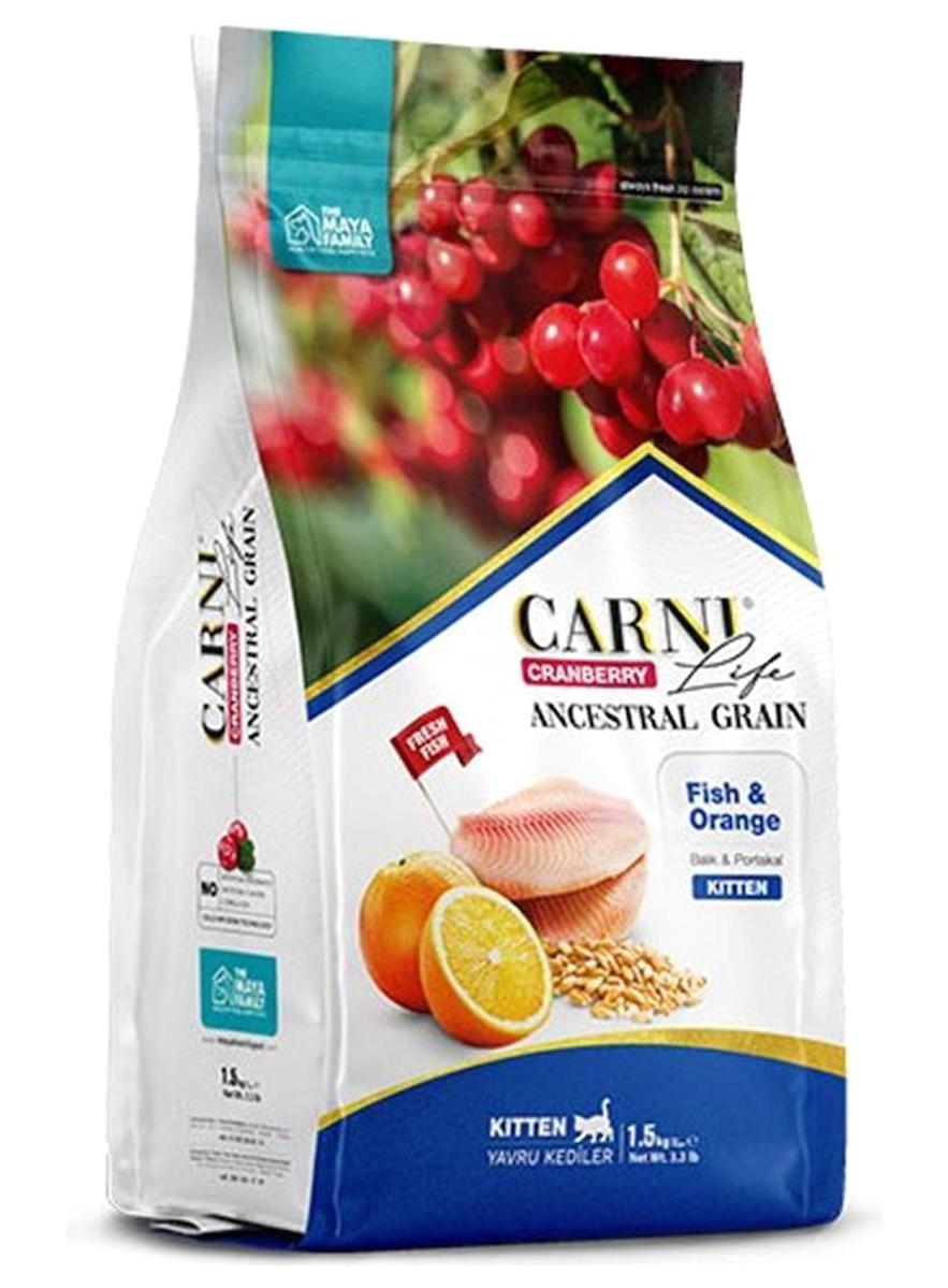 Carni-Life Balık Portakallı-Kızılcıklı Yavru Kuru Kedi Maması 1.5 kg