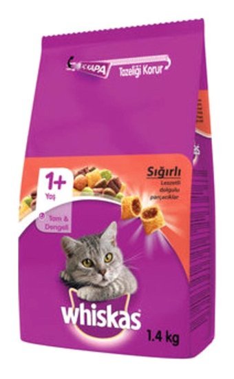 Whiskas Biftekli - Havuçlu Yetişkin Kuru Kedi Maması 1.4 kg