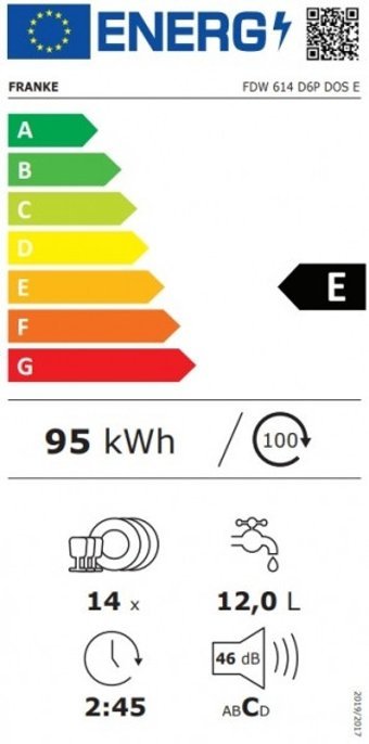 Franke FDW 614 D6P 6 Programlı E Enerji Sınıfı 14 Kişilik Wifili Çekmeceli İnox Ankastre Bulaşık Makinesi