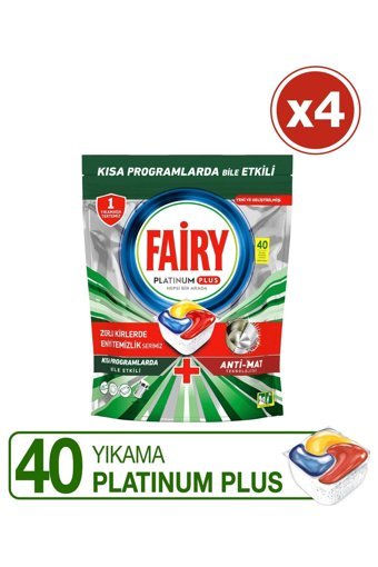 Fairy Platinum Plus Tablet Bulaşık Makinesi Deterjanı 4x40 Adet